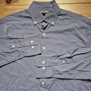 Peter Millar Shirt Mens Large Purple Check Button Up Performance Summer Comfort